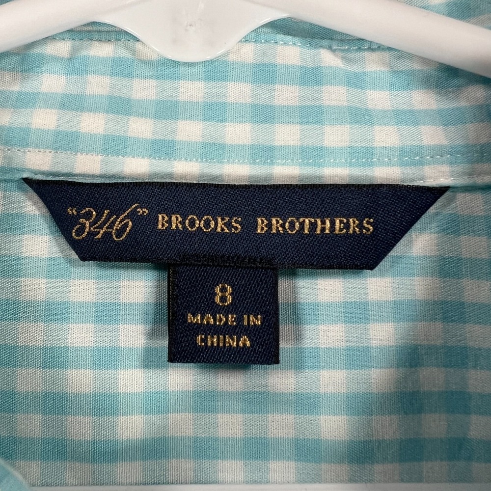 Brooks Brothers Shirt Girls Size 8 Blue Check Long Sleeve Button Up Casual - Picture 2 of 13